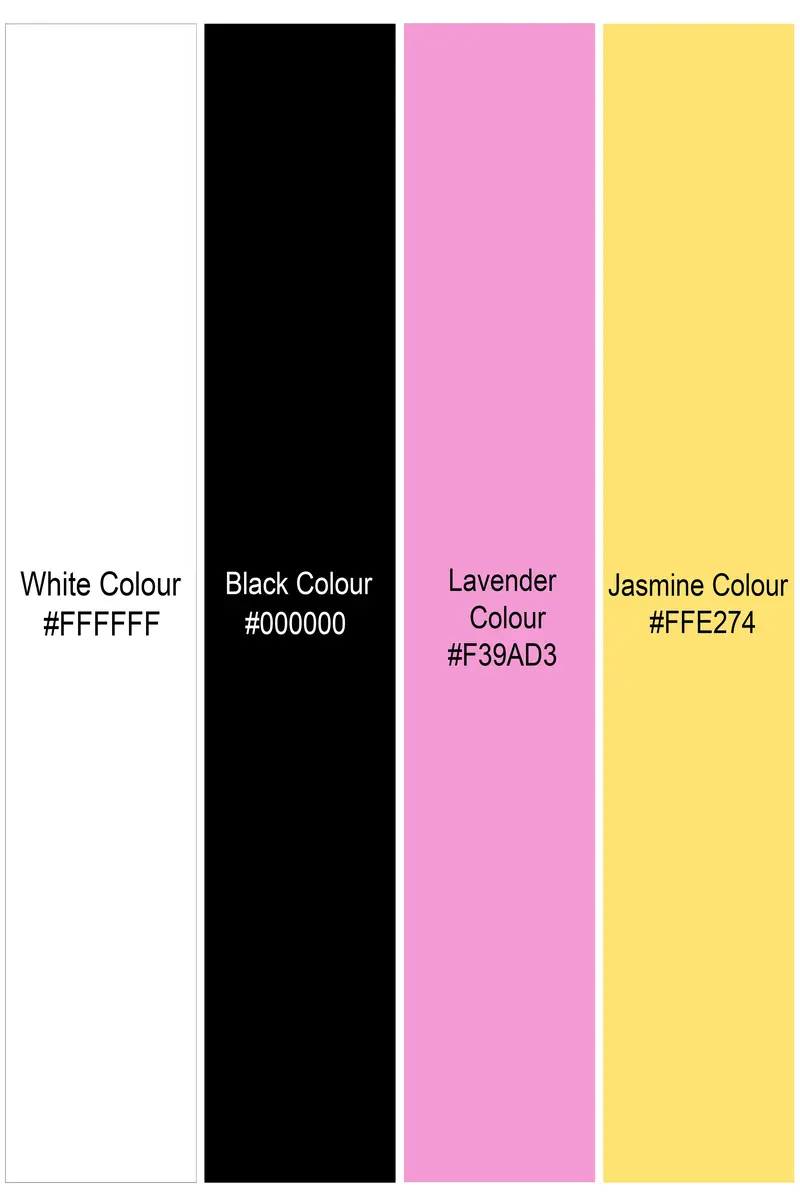 Lilac Thread-Black & White With Lavender Pink Herringbone Printed Lightweight Premium Cotton Multicolor Casual Shirt 9