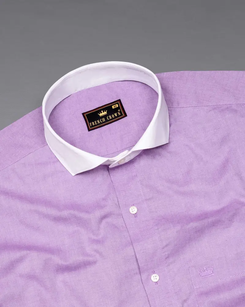 Lilac With White Collar Royal Oxford Shirt 5