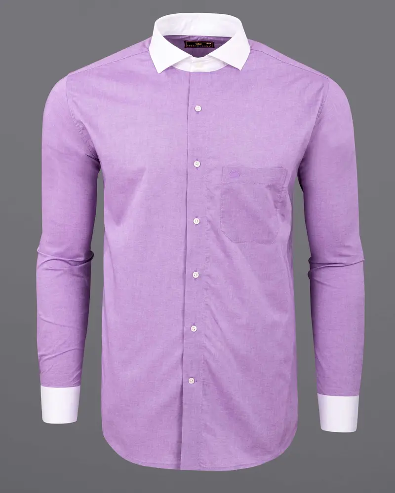 Lilac With White Collar Royal Oxford Shirt 6