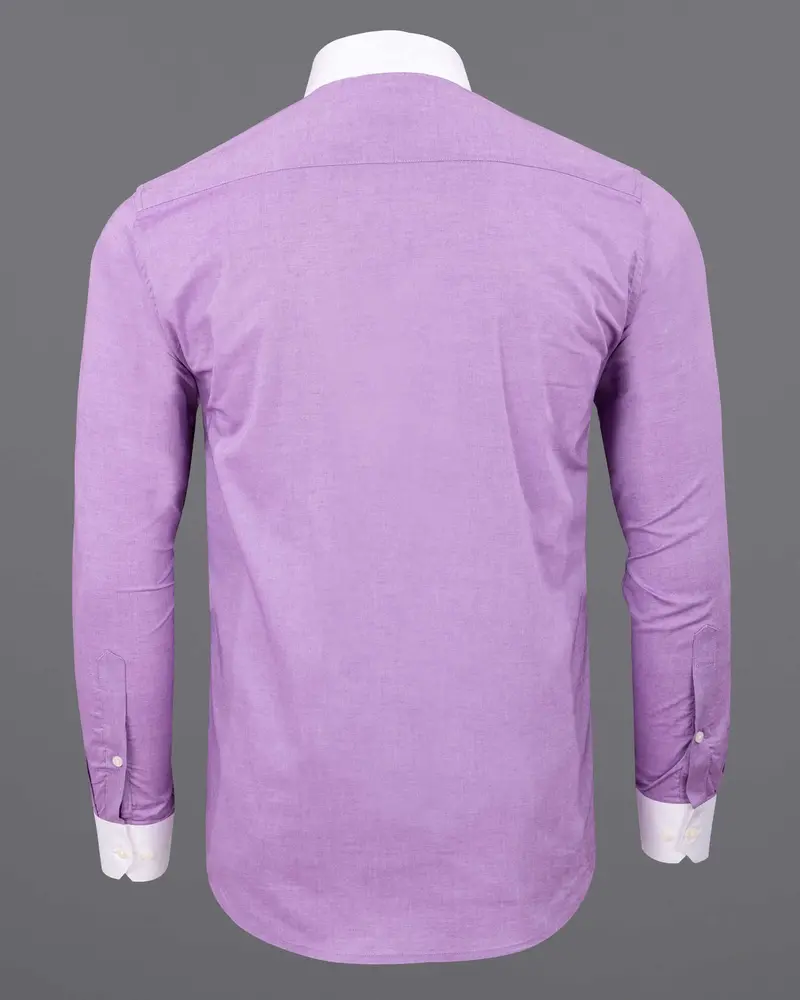 Lilac With White Collar Royal Oxford Shirt 7