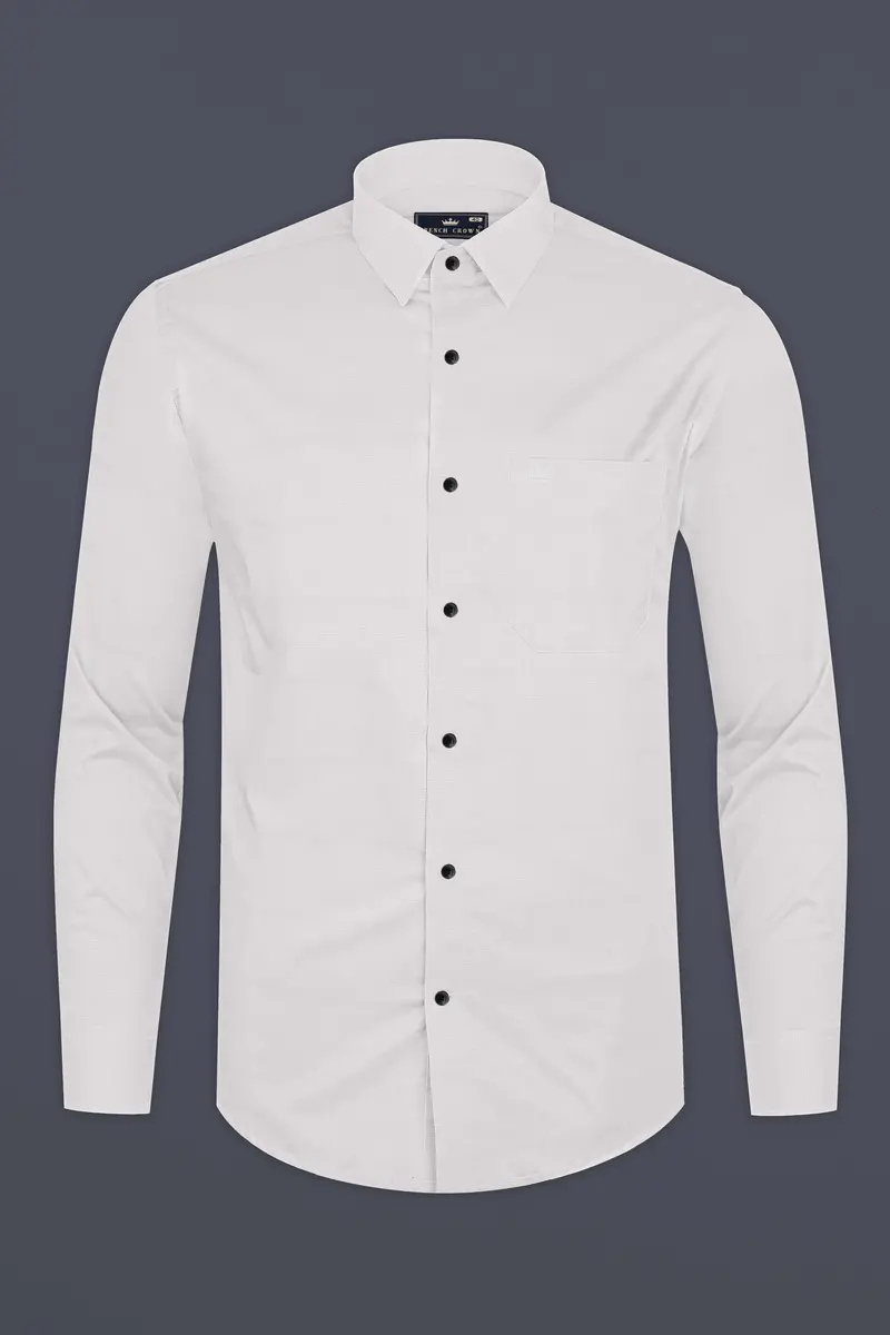 Lily White Dobby Textured Premium Cotton Shirt 4