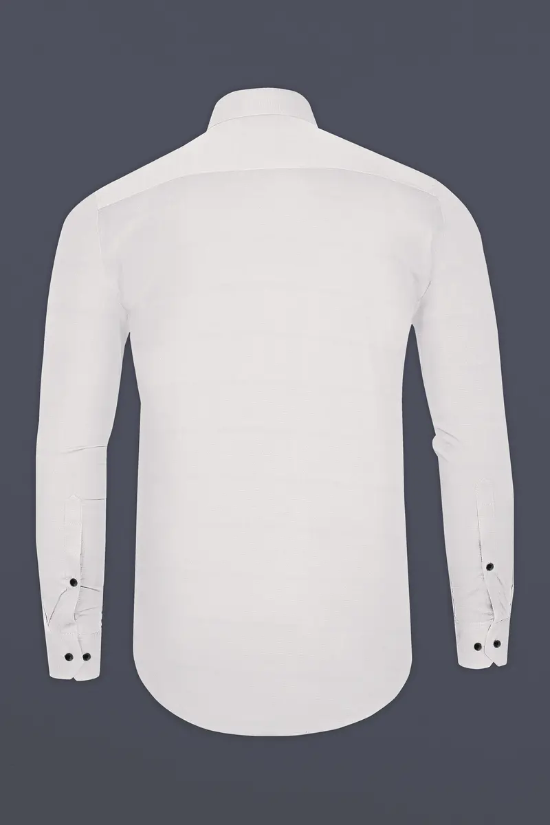 Lily White Dobby Textured Premium Cotton Shirt 5