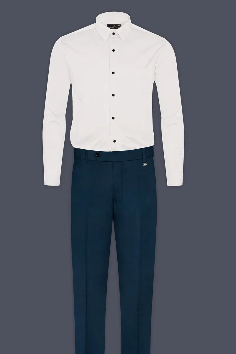 Lily White Dobby Textured Premium Cotton Shirt 6