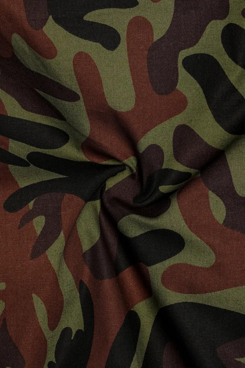 Limed Green And Thunder Black And Multicolour Camouflage Royal Oxford Designer Overshirt 3