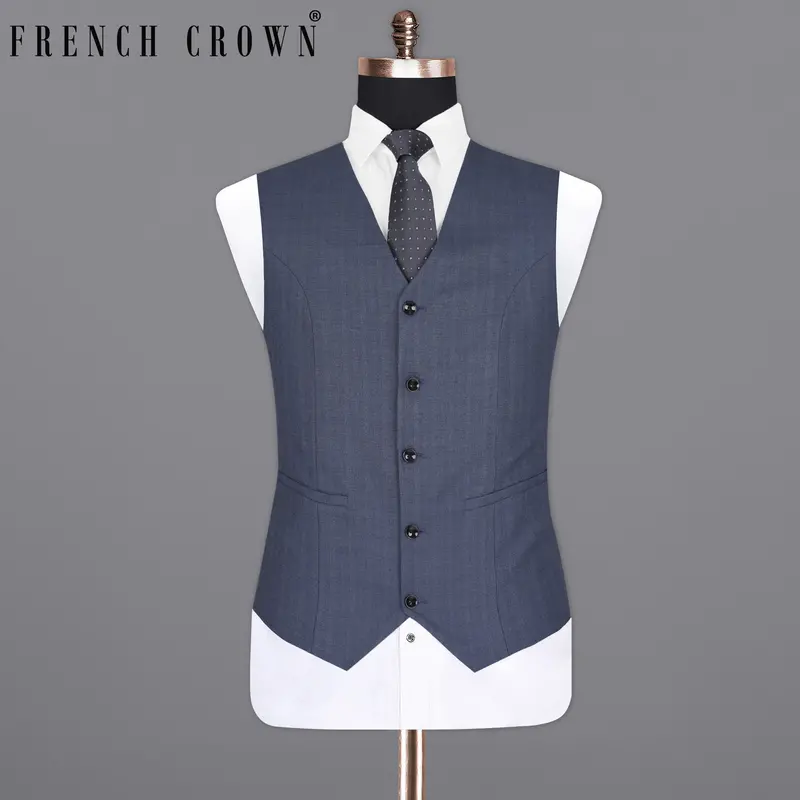 Limed Spruce Blue Plaid Waistcoat 1