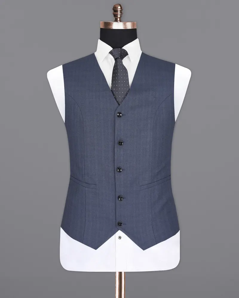 Limed Spruce Blue Plaid Waistcoat 2