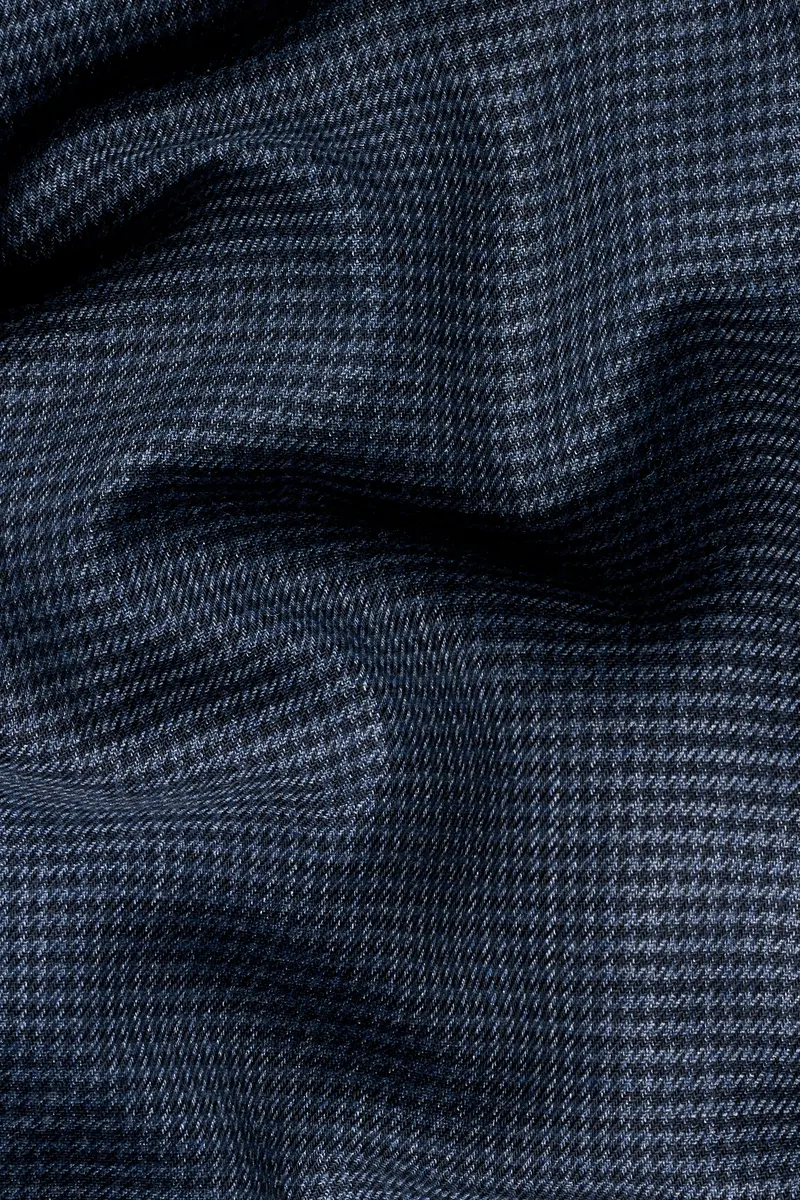 Limed Spruce Blue Wool Rich Waistcoat With Houndstooth Pattern 3