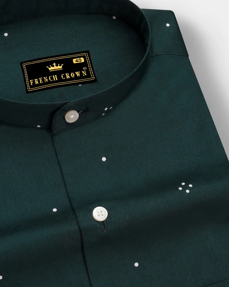 Limed Spruce Green Dots Super Soft Premium Cotton Shirt 1