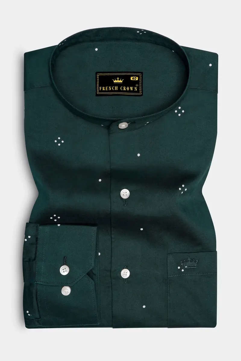 Limed Spruce Green Dots Super Soft Premium Cotton Shirt 4