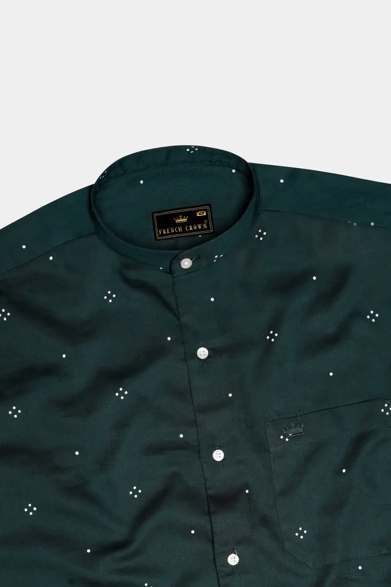 Limed Spruce Green Dots Super Soft Premium Cotton Shirt 5