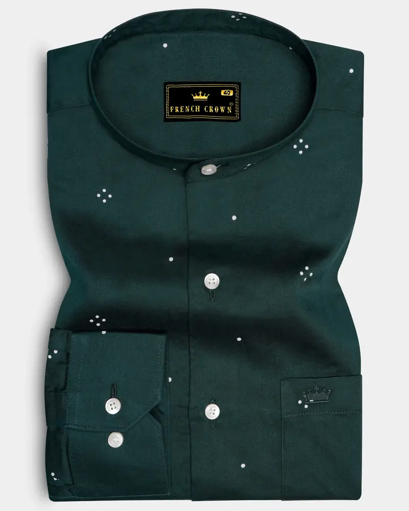 Limed Spruce Green Dots Super Soft Premium Cotton Shirt 6