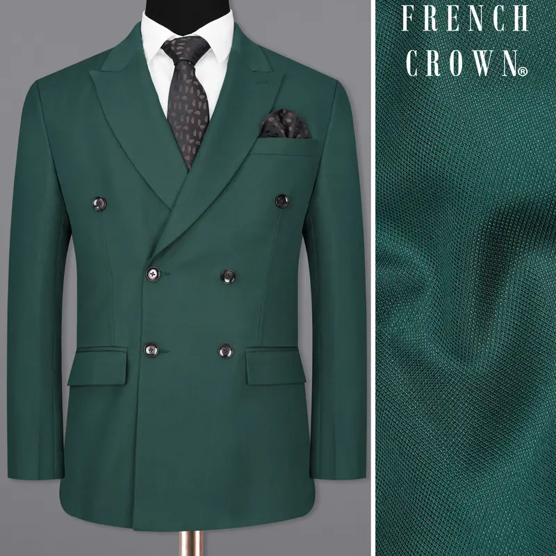 Limed Spruce Green Double Breasted Blazer 1