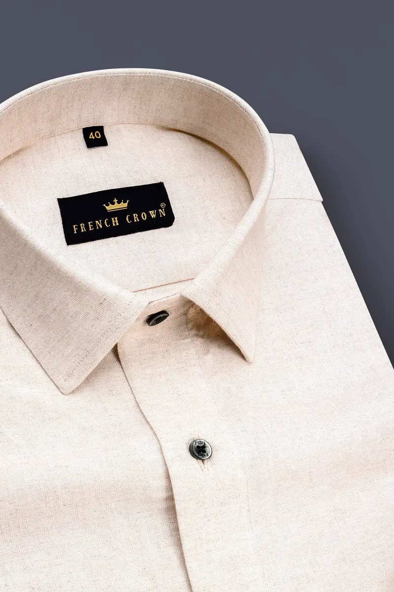 Liora-Swirl Cream Luxurious Linen Dress Shirt 2