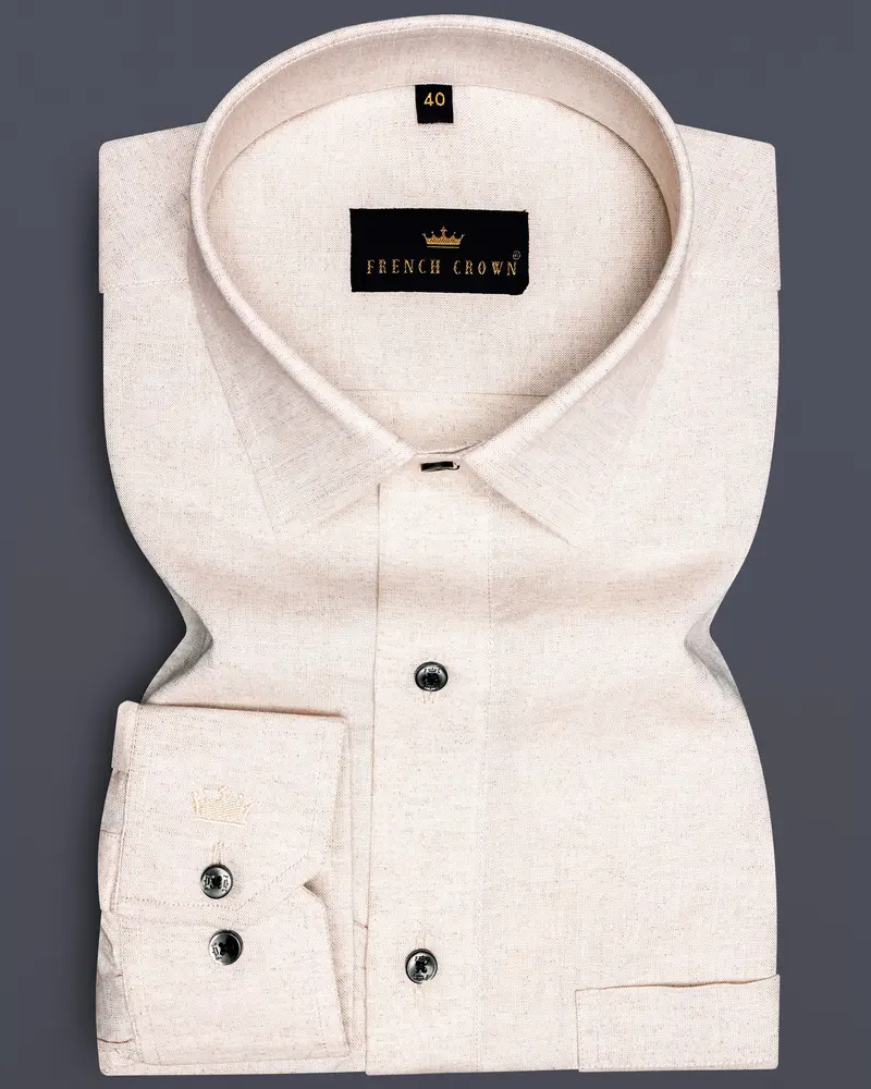 Liora-Swirl Cream Luxurious Linen Dress Shirt 6