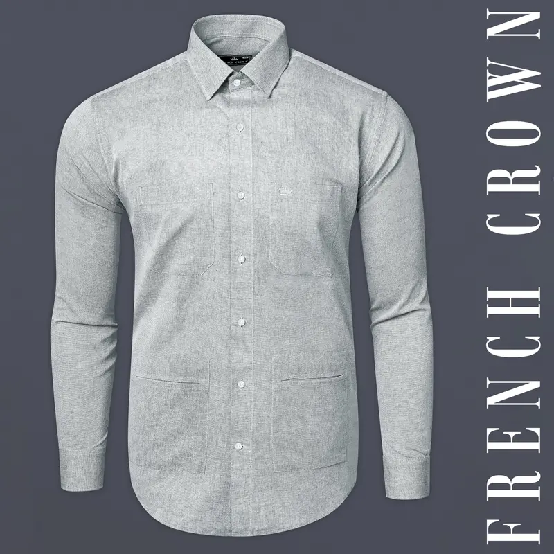 Loblolly Gray Royal Oxford Cotton Shirt 1