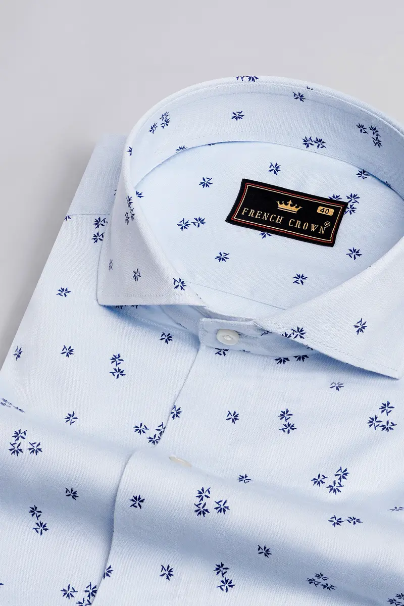 Loblolly With Cobalt Blue Dobby Textured Premium Giza Cotton Shirt 2