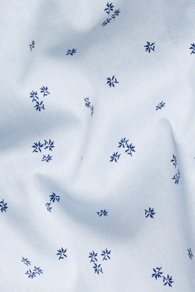 Loblolly With Cobalt Blue Dobby Textured Premium Giza Cotton Shirt 3