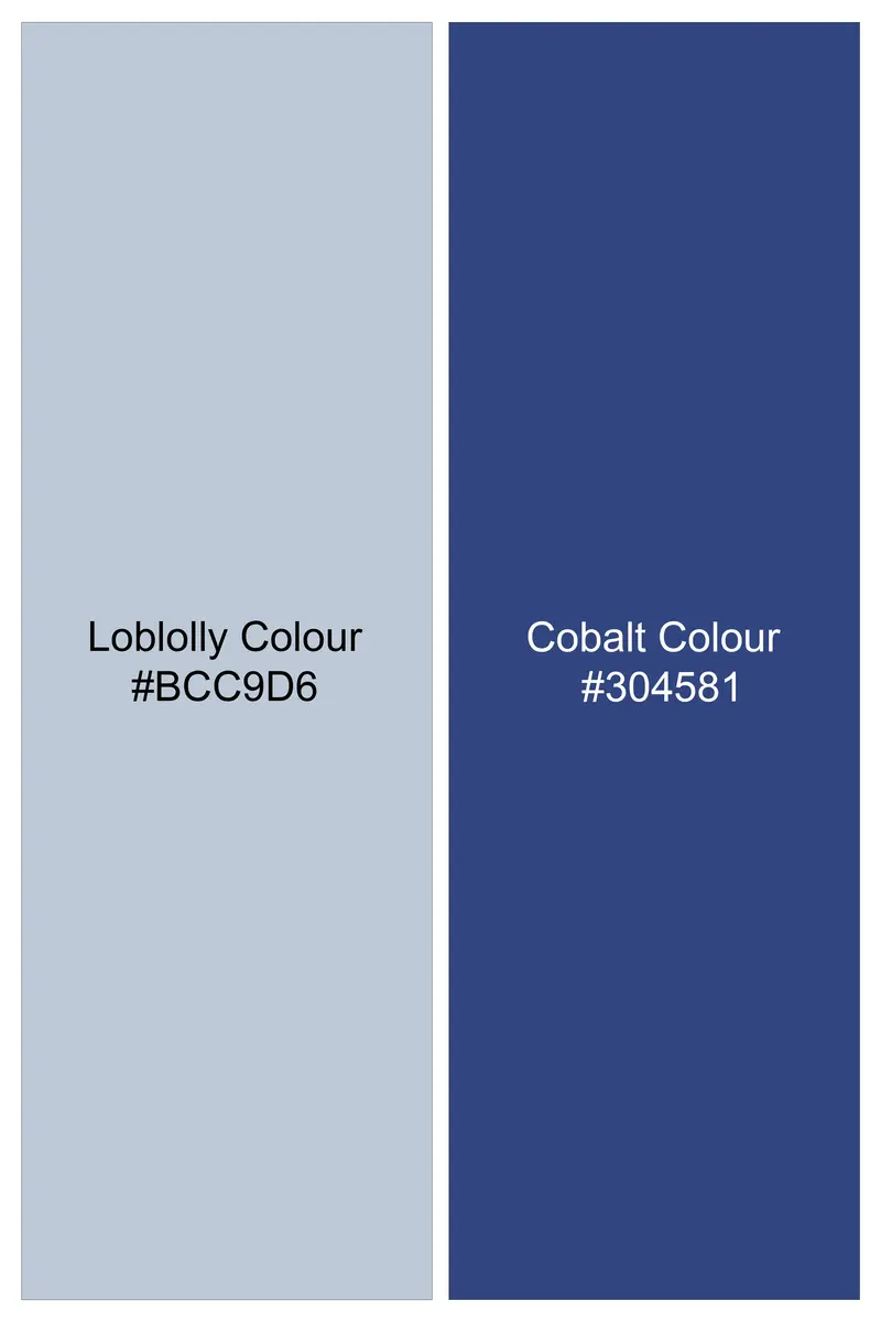 Loblolly With Cobalt Blue Dobby Textured Premium Giza Cotton Shirt 6