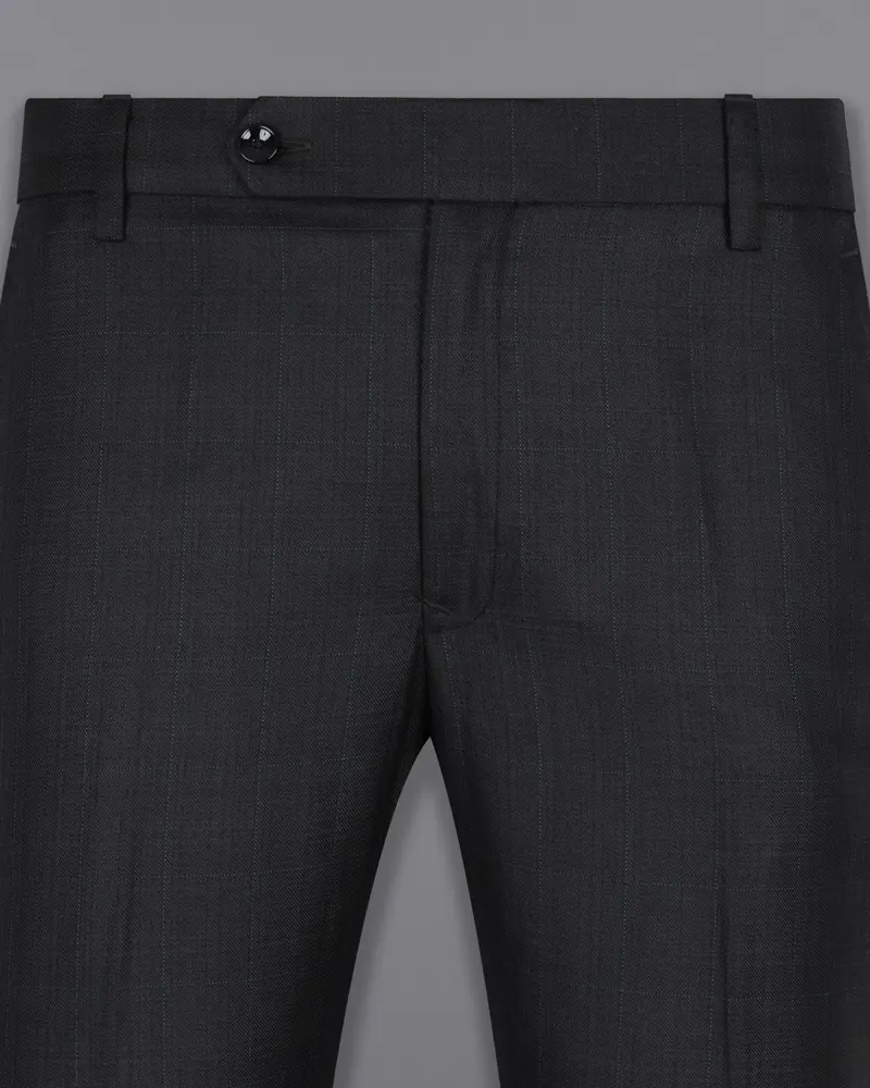 Log Cabin Black Subtle Plaid Wool Rich Pant 2
