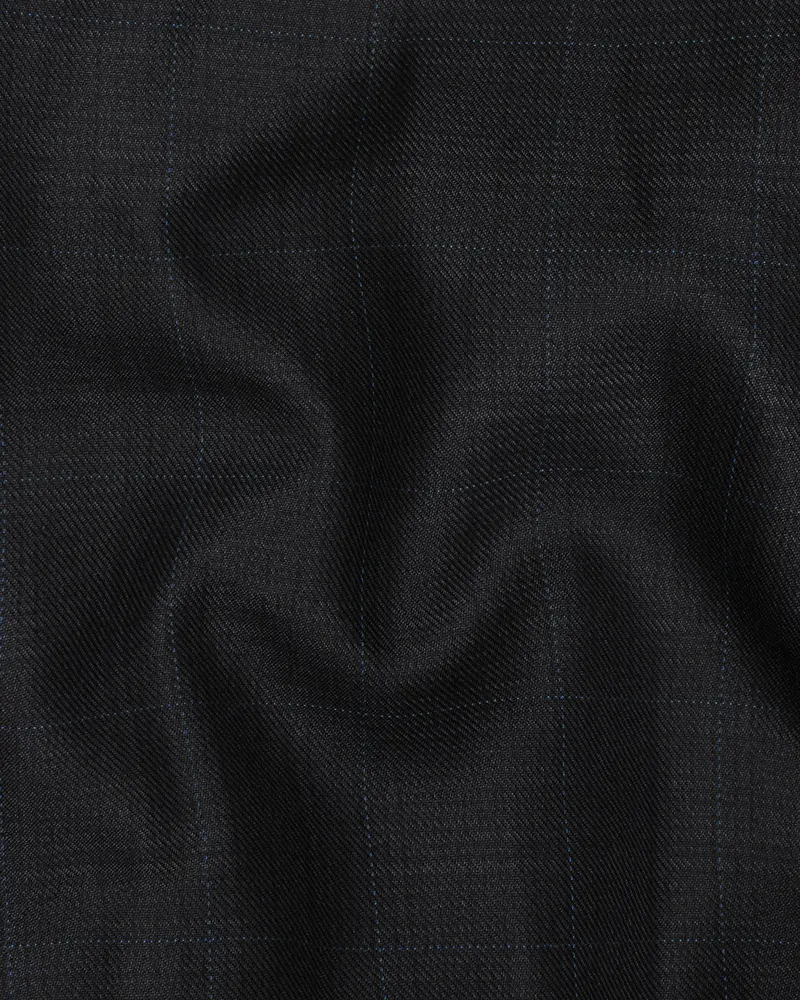Log Cabin Black Subtle Plaid Wool Rich Pant 3