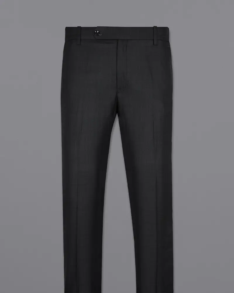 Log Cabin Black Subtle Plaid Wool Rich Pant 4