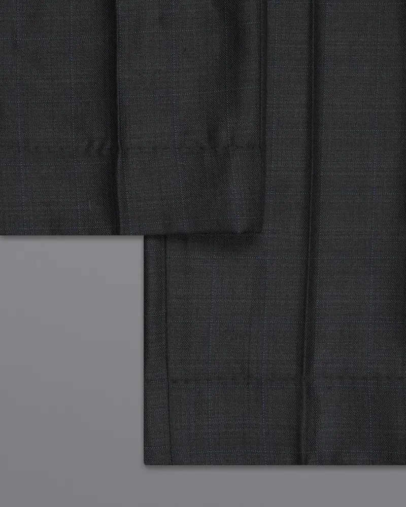 Log Cabin Black Subtle Plaid Wool Rich Pant 6