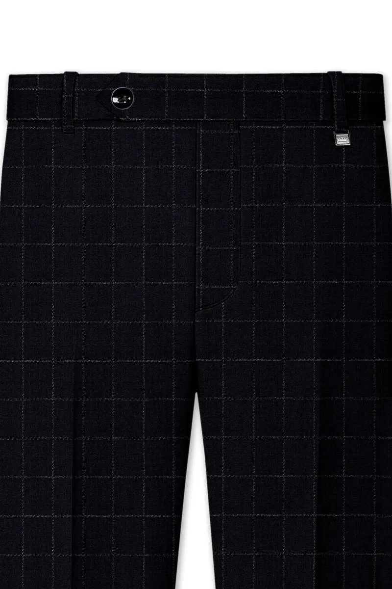 Log Cabin Black Super Fine Windowpane Wool Rich Pant 4