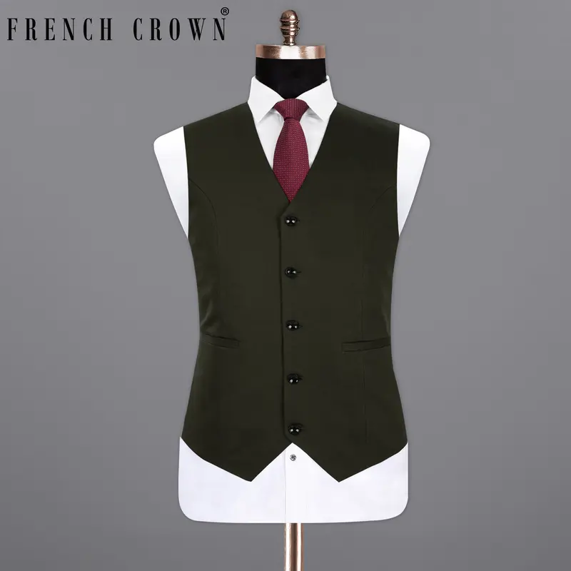 Log Cabin Green  Premium Cotton Waistcoat 1