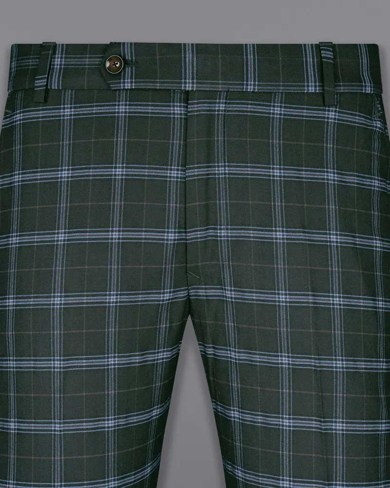 Log Cabin Green Super Fine Windowpane Wool Rich Pant 2