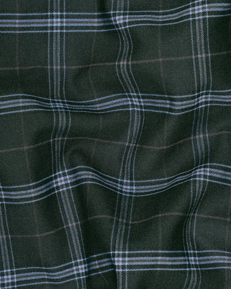 Log Cabin Green Super Fine Windowpane Wool Rich Pant 3