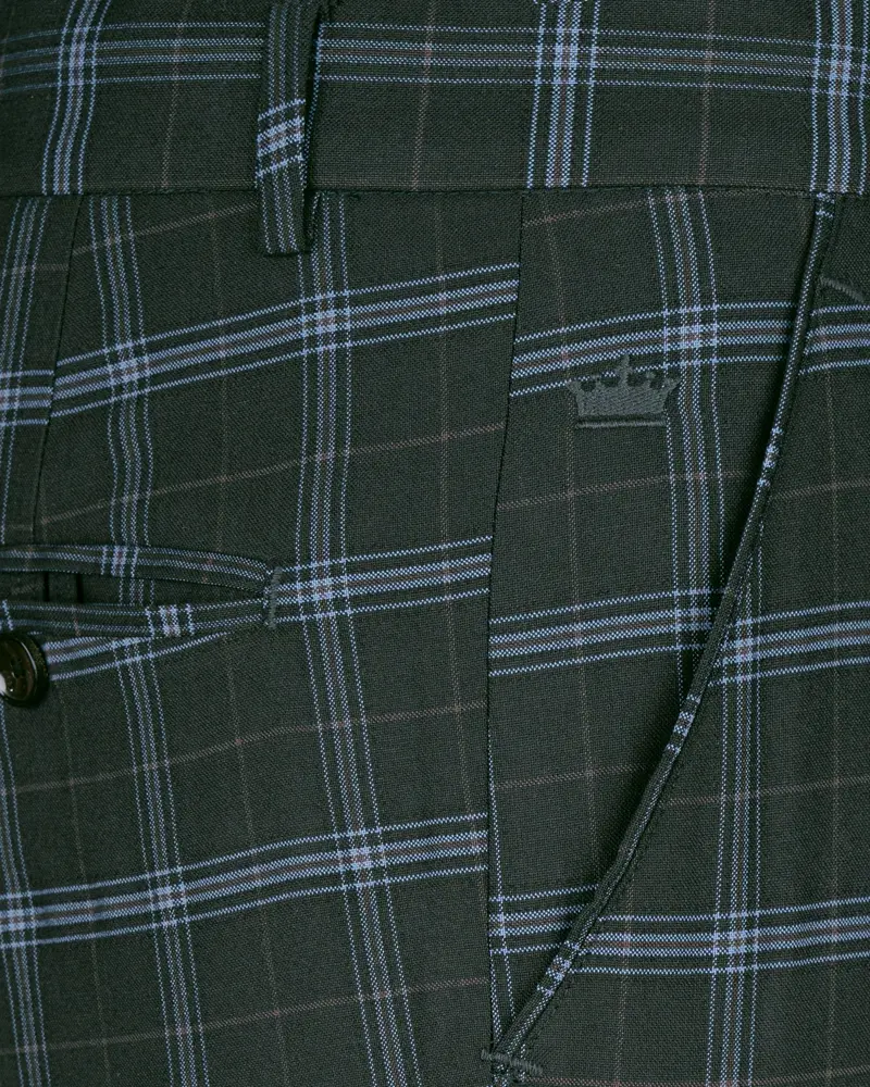 Log Cabin Green Super Fine Windowpane Wool Rich Pant 5