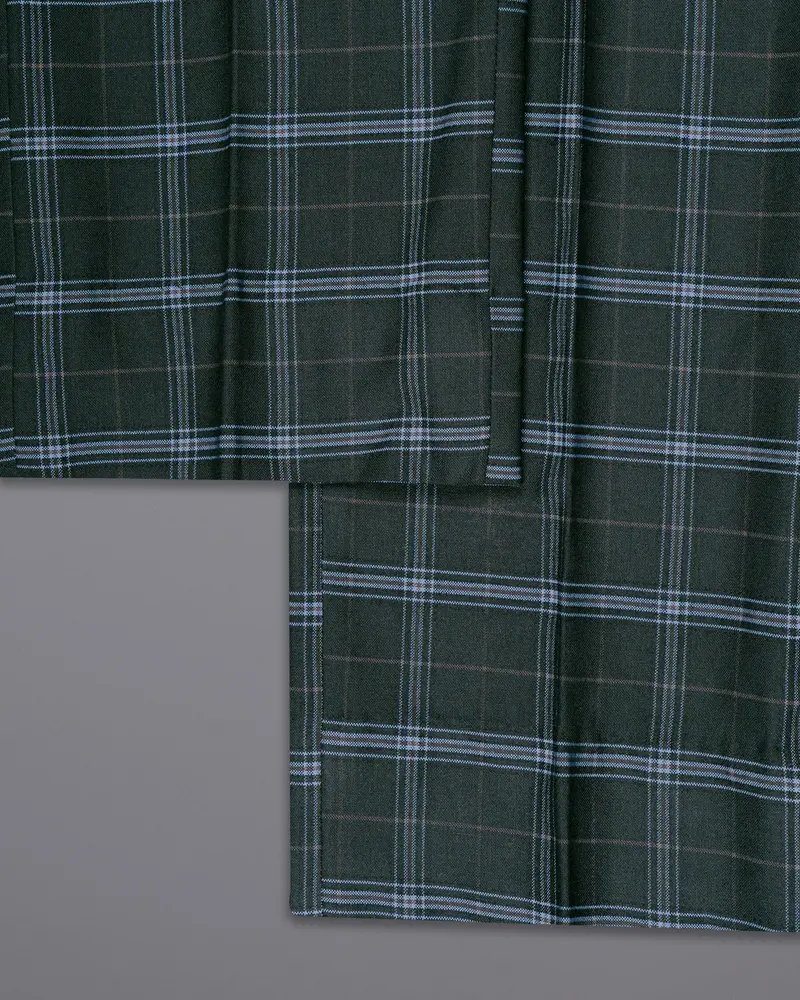 Log Cabin Green Super Fine Windowpane Wool Rich Pant 6