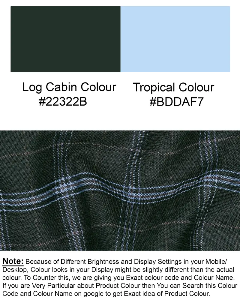 Log Cabin Green Super Fine Windowpane Wool Rich Pant 7