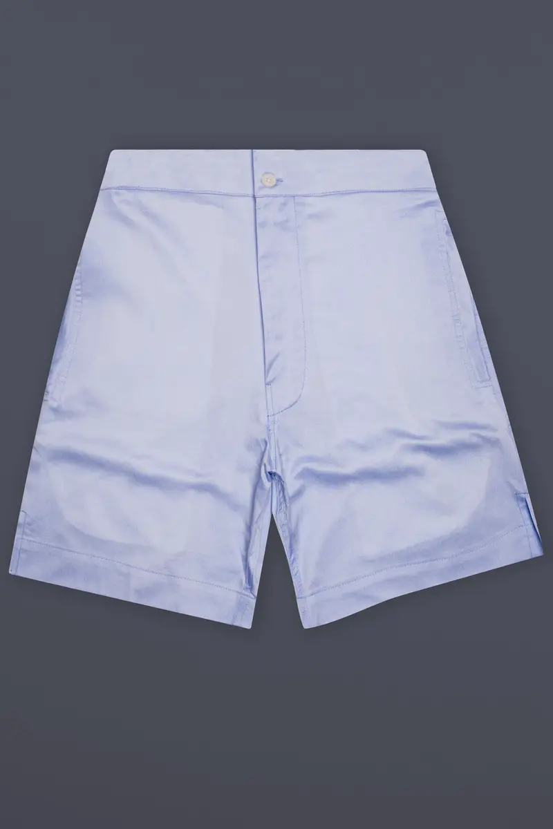 Logan Blue Solid Twill Super Soft Premium Cotton Shorts 2