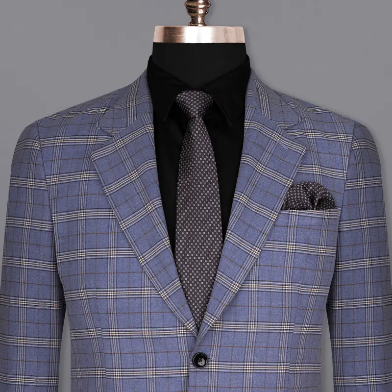 Logan Blue Super Fine Plaid Woolrich Blazer 1
