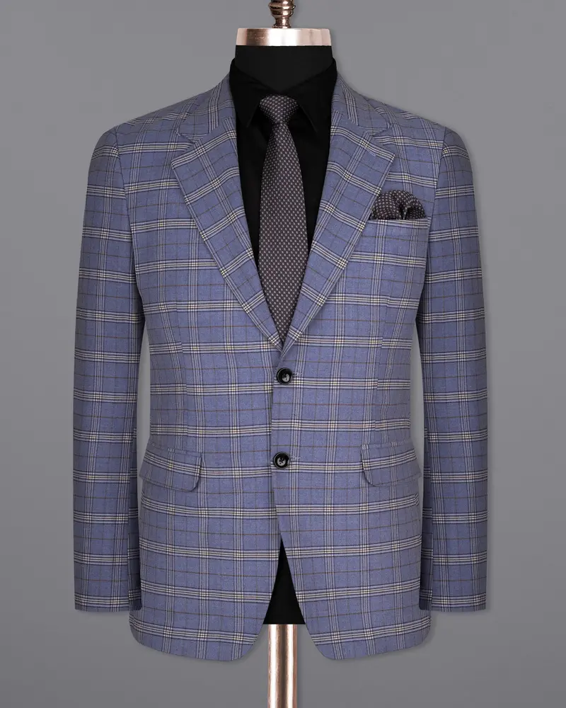 Logan Blue Super Fine Plaid Woolrich Blazer 8