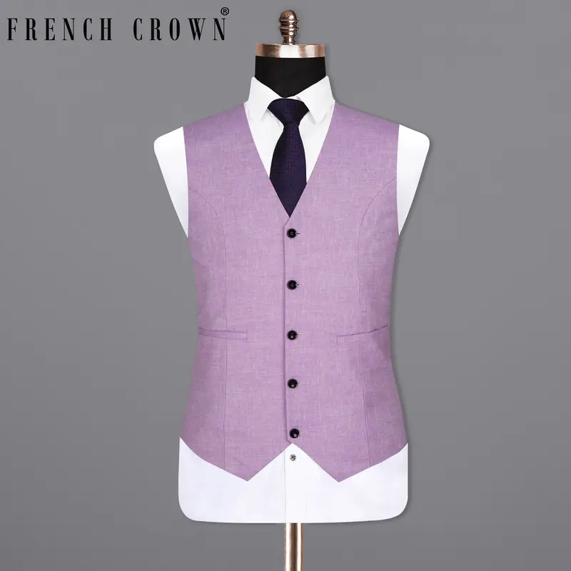 London Hue Lilac Luxurious Linen Sports Waistcoat 1