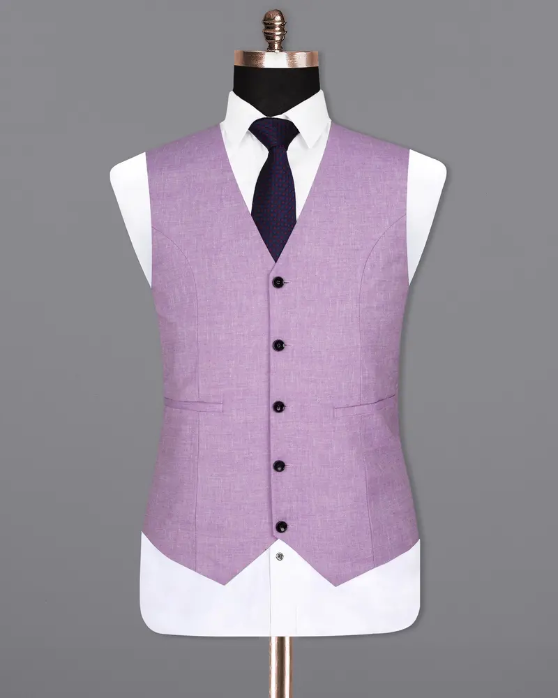 London Hue Lilac Luxurious Linen Sports Waistcoat 2