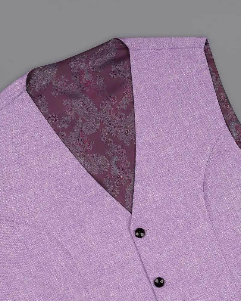 London Hue Lilac Luxurious Linen Sports Waistcoat 4