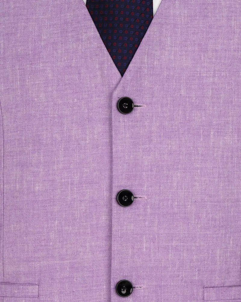 London Hue Lilac Luxurious Linen Sports Waistcoat 5