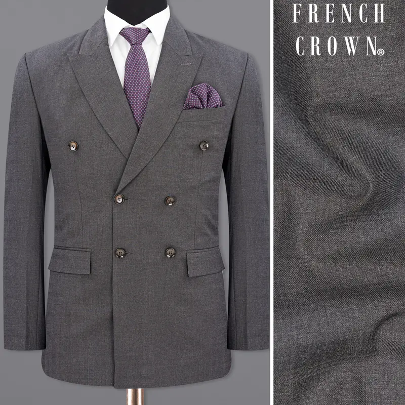 Lridium Grey Double Breasted Blazer 1