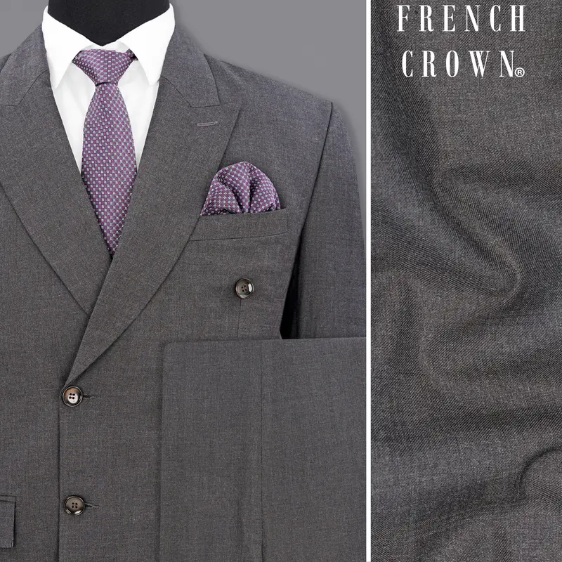 Lridium Grey Double Breasted Suit 1