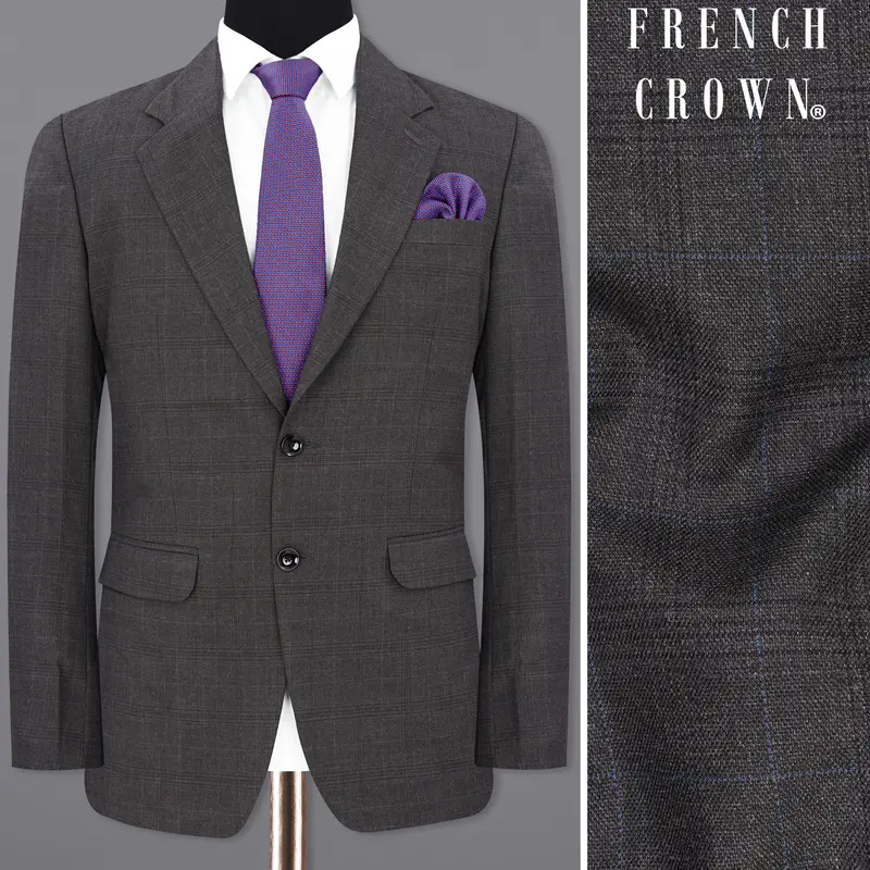 Lridium With Metallic Subtle Plaid Blazer 1