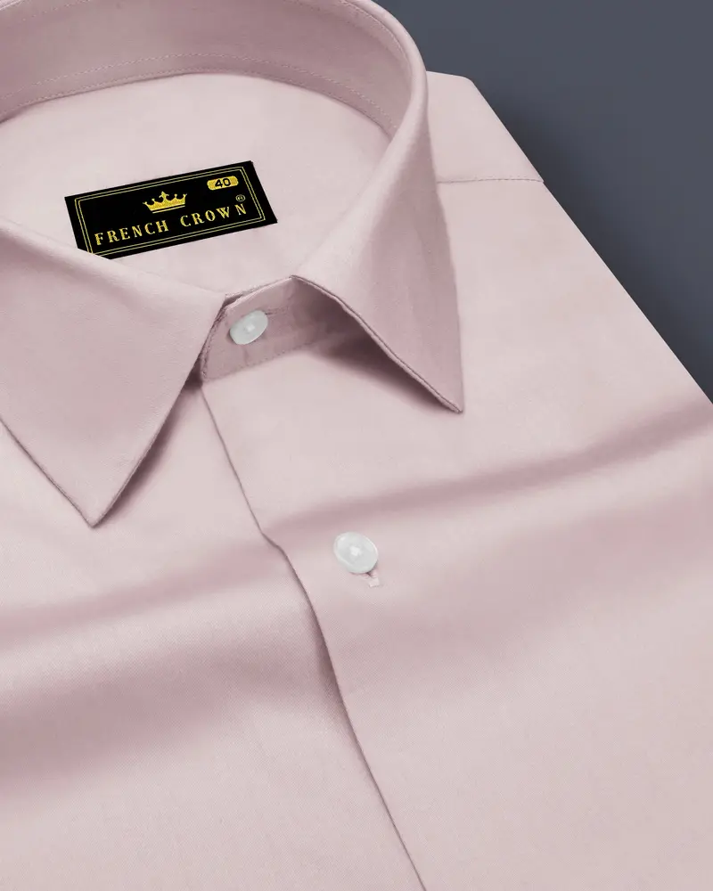 Lumivon-Silver Cream Subtle Sheen Super Soft Premium Cotton Dress Shirt 1