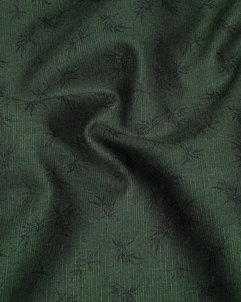 Lunar Green And Black Two Tone Luxurious Linen Kurta Shirt 3