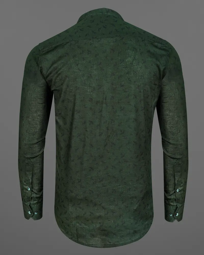 Lunar Green And Black Two Tone Luxurious Linen Kurta Shirt 7