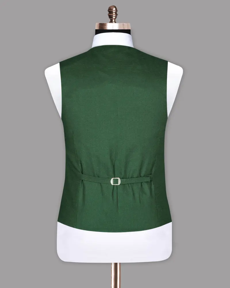 Lunar Green Luxurious Linen Waistcoat 6