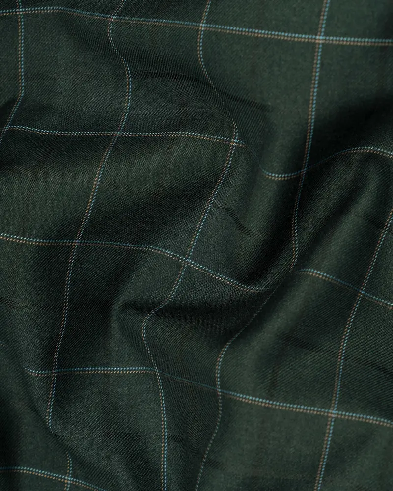 Lunar Green Super Fine Windowpane Woolrich Waistcoat 3
