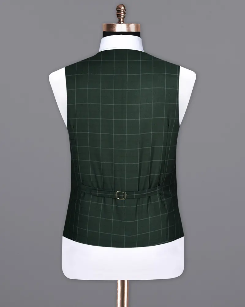Lunar Green Super Fine Windowpane Woolrich Waistcoat 6