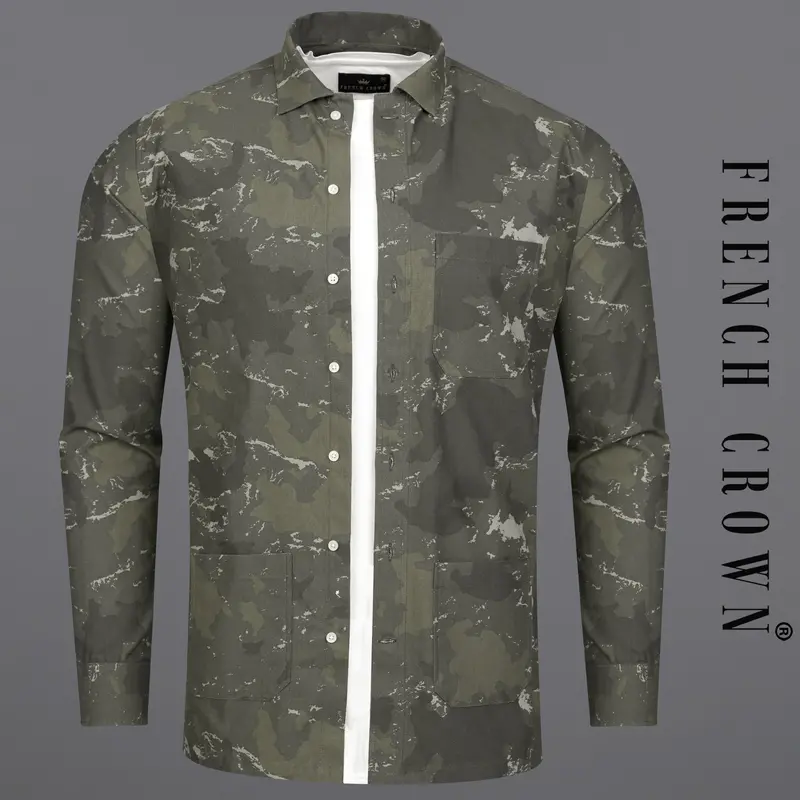 Lunar With Flintt Green And Nebula White Camouflage Royal Oxford Overshirt/Shacket 1